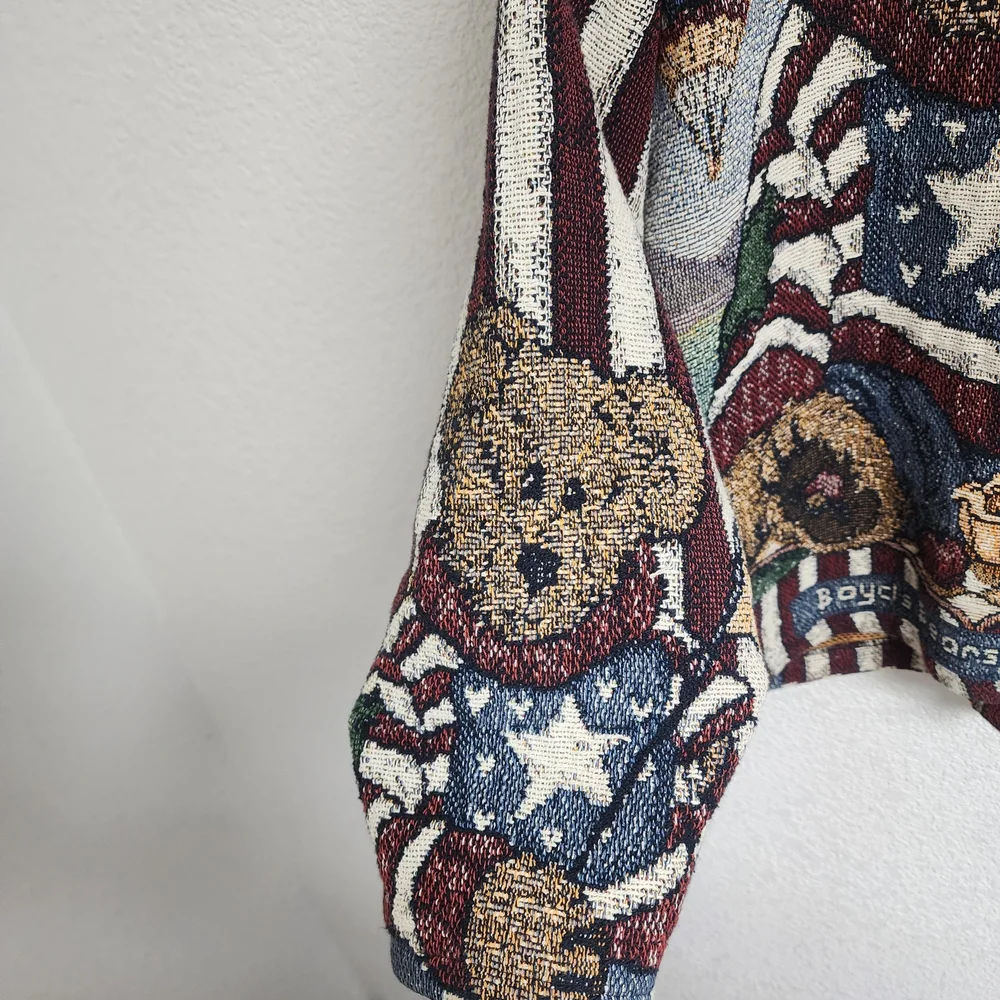 Vintage Sugar Street Weavers Boyds Bears Patriotic Jacket Size L-XL USA Damaged - Picture 13 of 16